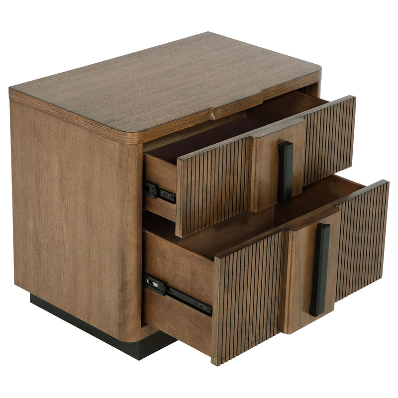 Terrace 2-drawer Nightstand Bedside Table Ash Brown - 224902