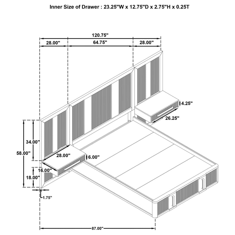 Terrace 6-piece Queen Panel Bedroom Set Ash Brown - 224900Q-S6P