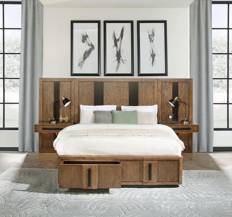Terrace California King Wall Panel Storage Bed Ash Brown - 224900KW-S3P