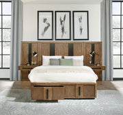 Terrace California King Wall Panel Storage Bed Ash Brown - 224900KW-S3P