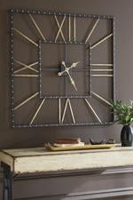 Thames Black/Gold Finish Wall Clock - DMV FurnitureOther Products