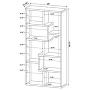 Theo 71-inch 6-shelf Bookshelf Grey Driftwood - 801137