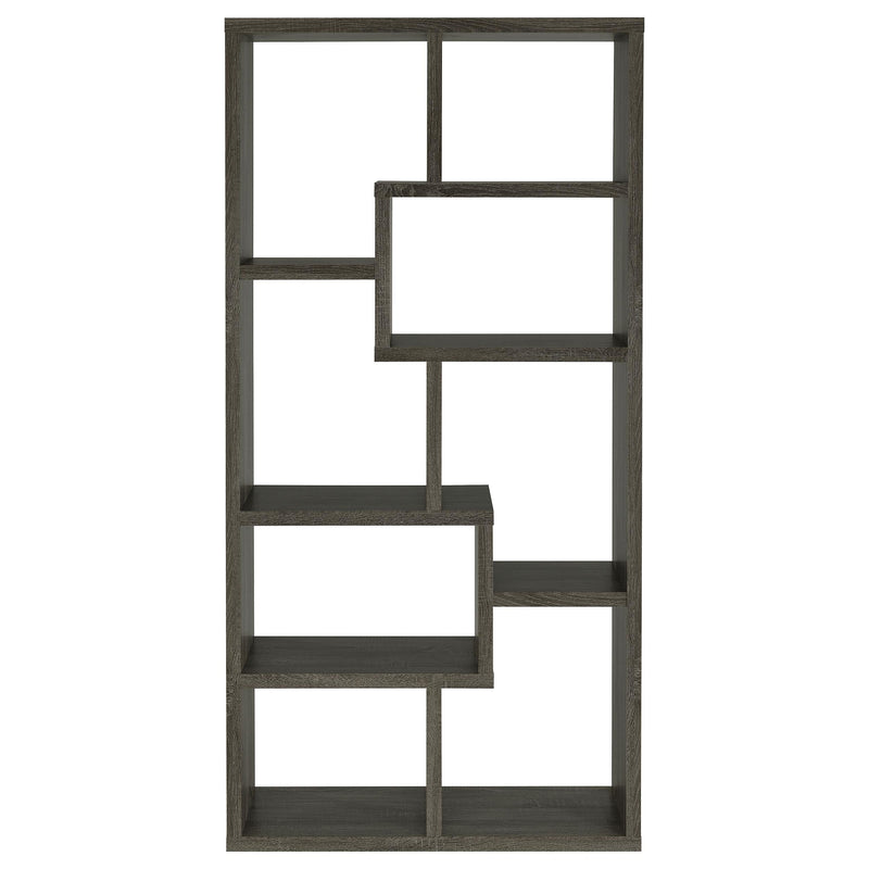 Theo 71-inch 6-shelf Bookshelf Weathered Grey - 800510