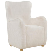 Thornton Faux Fur Upholstered Wingback Lounge Accent Chair Ivory - 903175