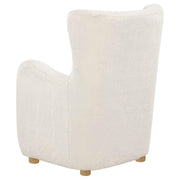 Thornton Faux Fur Upholstered Wingback Lounge Accent Chair Ivory - 903175