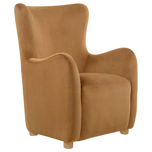 Thornton Velvet Upholstered Wingback Lounge Accent Chair Cognac - 903176