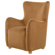 Thornton Velvet Upholstered Wingback Lounge Accent Chair Cognac - 903176