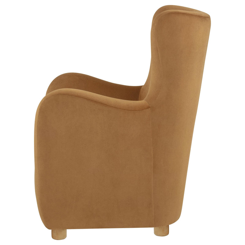 Thornton Velvet Upholstered Wingback Lounge Accent Chair Cognac - 903176