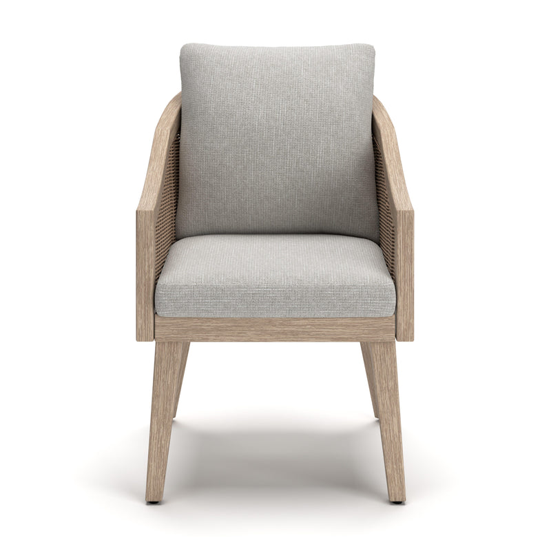 Thunder Trails Light Gray/Beige Outdoor Arm Chair (Set of 2) - PCP612-601A