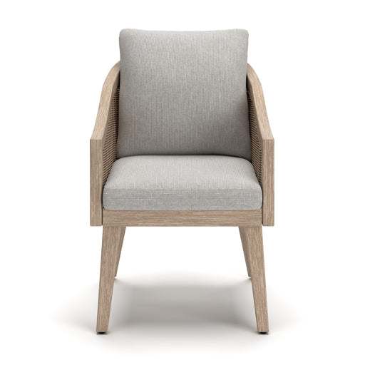 Thunder Trails Light Gray/Beige Outdoor Arm Chair (Set of 2) - PCP612-601A