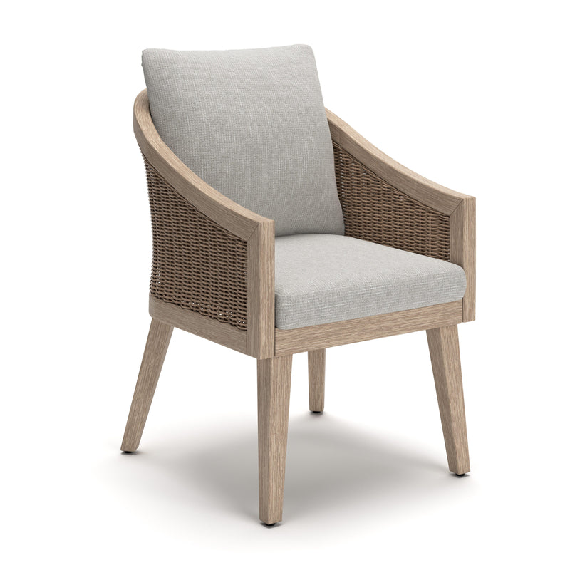 Thunder Trails Light Gray/Beige Outdoor Arm Chair (Set of 2) - PCP612-601A