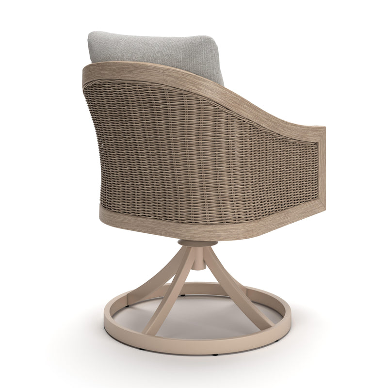 Thunder Trails Light Gray/Beige Outdoor Swivel Chair (Set of 2) - PCP612-602A