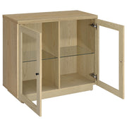 Tilbury 2-door Glass Front Accent Display Cabinet Light Oak - 950429