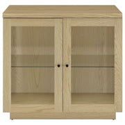 Tilbury 2-door Glass Front Accent Display Cabinet Light Oak - 950429