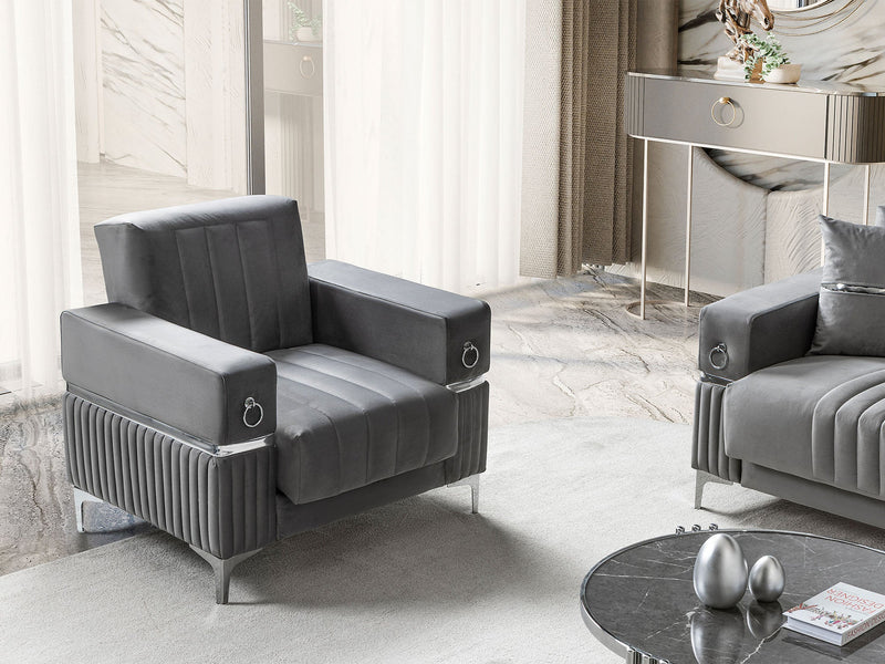 Tilda Convertible Chair in Grey - 200-ST-TIL-ANKA152-B