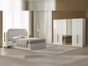 Tina Al Bedroom (Queen Frame With Headboard & Dresser With Mirror & 2 Nightstand) - 200-ALT-TIN-QB-SET
