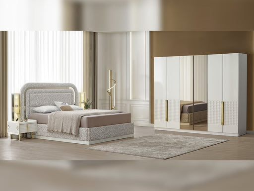 Tina Al Bedroom (Queen Frame With Headboard & Dresser With Mirror & 2 Nightstand) - 200-ALT-TIN-QB-SET