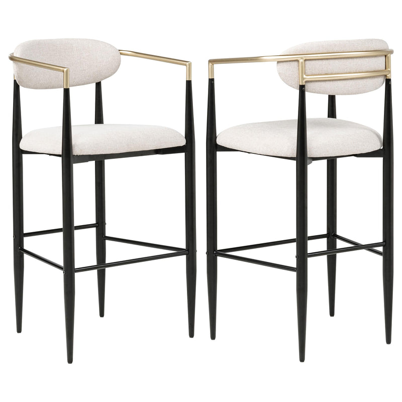 Tina Fabric Upholstered Bar Chair Beige (Set of 2) - 121187