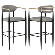Tina Fabric Upholstered Bar Chair Grey (Set of 2) - 121189