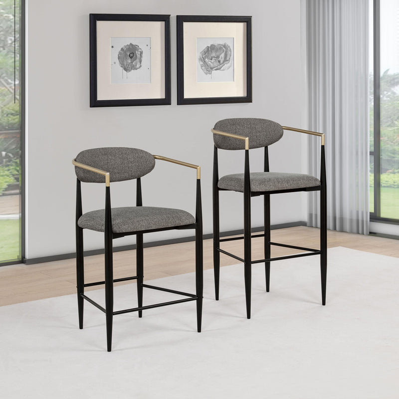 Tina Fabric Upholstered Bar Chair Grey (Set of 2) - 121189