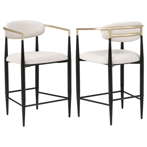 Tina Fabric Upholstered Counter Chair Beige (Set of 2) - 121184