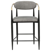 Tina Fabric Upholstered Counter Chair Grey (Set of 2) - 121186