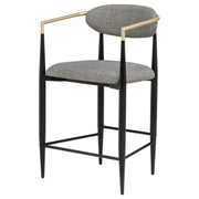 Tina Fabric Upholstered Counter Chair Grey (Set of 2) - 121186
