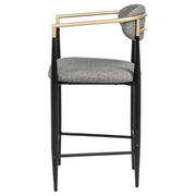 Tina Fabric Upholstered Counter Chair Grey (Set of 2) - 121186