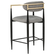 Tina Fabric Upholstered Counter Chair Grey (Set of 2) - 121186