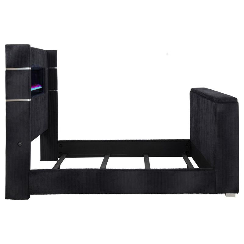 Tisdall California King Flame Visualizer TV Bed Black - 315868BLKKW