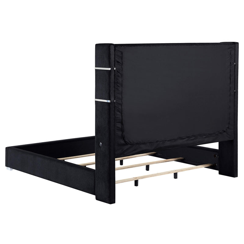 Tisdall Upholstered Cal King Flame Visualizer Bed Black - 306031KW