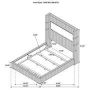 Tisdall Upholstered Cal King Flame Visualizer Bed Grey - 306030KW