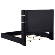 Tisdall Upholstered Eastern King Flame Visualizer Bed Black - 306031KE