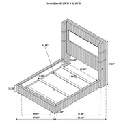 Tisdall Upholstered Queen Flame Visualizer Bed Grey - 306030Q