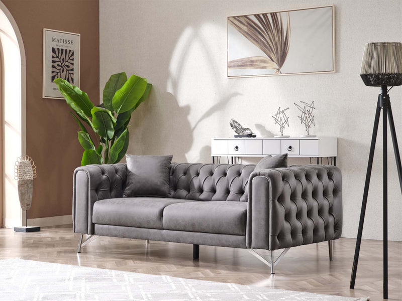 Tivoli Convertible Loveseat Grey in Grey - 101-TIV-TAL10-2