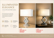 TL1002 25 X 14 X 10 - CRUSHED DIAMOND TABLE LAMP - 210000005719