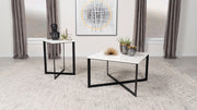 Tobin 2-piece Marble Top Coffee and End Table Set White - 707698-S2