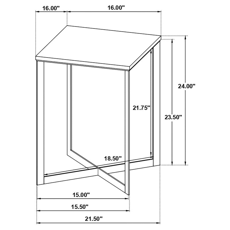 Tobin Square Marble Top End Table White and Black - 707697