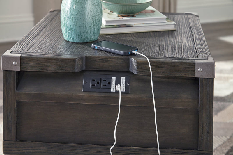 Todoe Coffee Table with 2 End Tables in Dark Gray - PKG007214