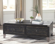 Todoe Coffee Table with 2 End Tables in Dark Gray - PKG007214