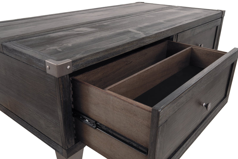 Todoe Coffee Table with 2 End Tables in Dark Gray - PKG007214