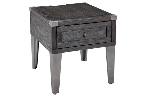 Todoe Dark Gray End Table with USB Ports & Outlets - DMV FurnitureEnd Table