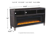 Todoe Gray 65" TV Stand with Electric Fireplace - DMV FurnitureTV Stand
