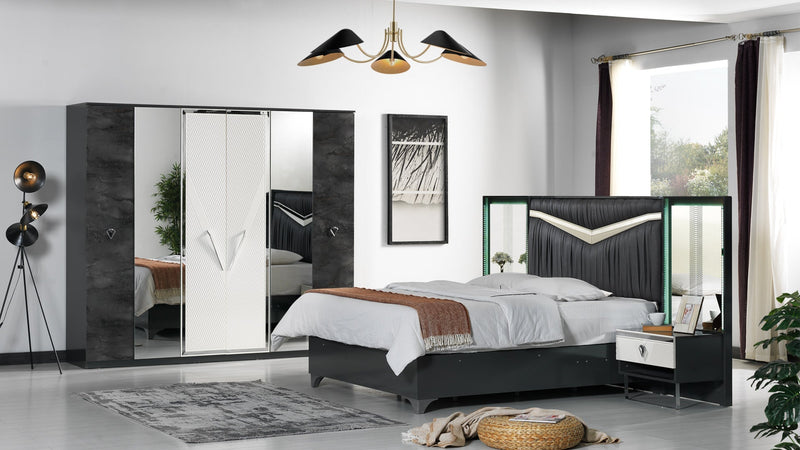 Tokyo Storage Bed With Headboard - King in Black - 120-TOK-KIN-SB