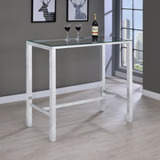 Tolbert Rectangular 47-inch Glass Top Pub Bar Table Chrome - 104873