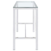 Tolbert Rectangular 47-inch Glass Top Pub Bar Table Chrome - 104873