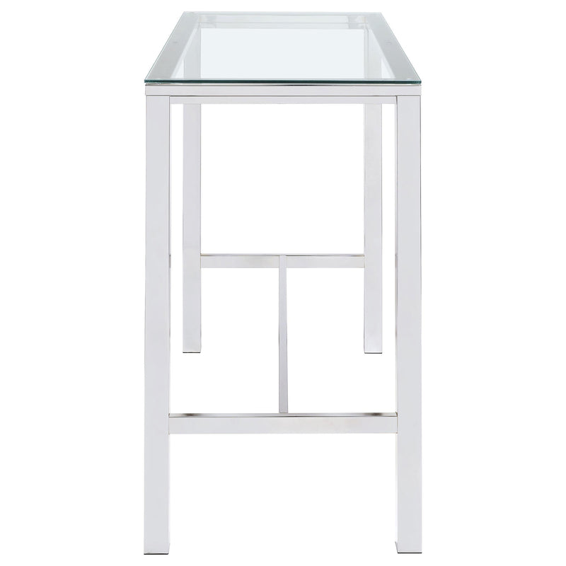 Tolbert Rectangular 47-inch Glass Top Pub Bar Table Chrome - 104873