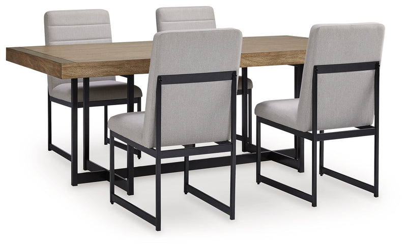 Tomtyn Dining Table and 4 Chairs in Light Brown - PKG020804