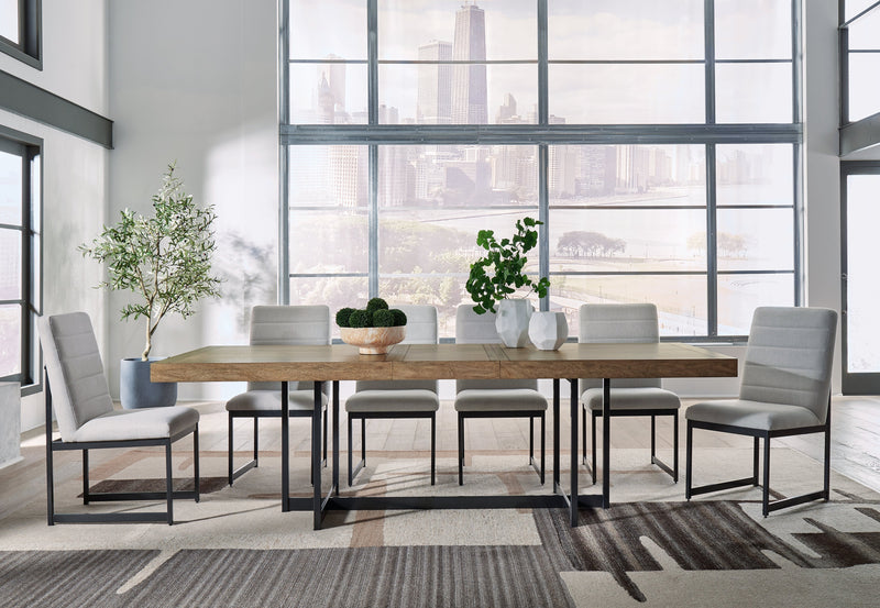 Tomtyn Dining Table and 6 Chairs in Light Brown - PKG020805