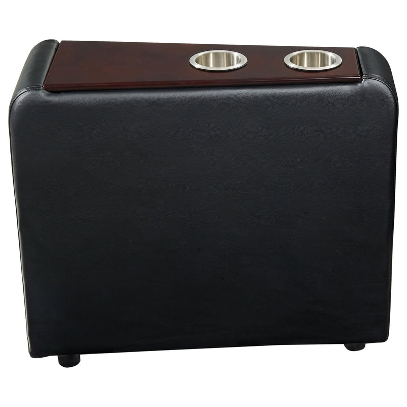 Toohey Upholstered Home Theater Storage Wedge Console Black - 600182